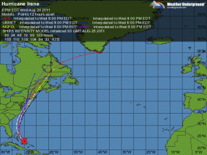 Hurricane Irene Spaghetti Model 08-24-11 08:00 pm